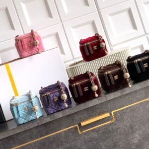 25K Pre-Spring Collection Velvet Mini Vanity Bag with Adjustable Ball Chain