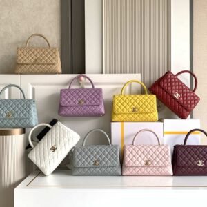 Classic Premium Caviar Leather Coco Handle Bag (29cm) with 14K Light Gold-Tone Hardware