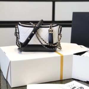 Classic Calfskin Gabrielle Hobo Bag (Small Size) with Two-Tone Metal Hardware