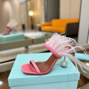 AQUAZZURA Feather-Embellished Satin Square-Toe Spherical Crystal Heel Mule Sandals, 9.5cm