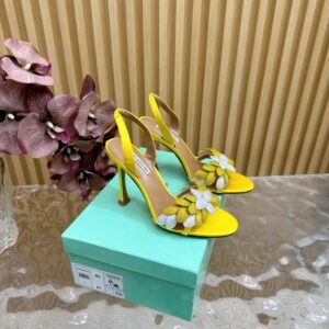 AQUAZZURA Crystal-Embellished Floral Appliqu Satin Peep-Toe Slingback Sandals, 10.5cm