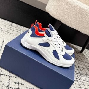 Christian Dior Color-Block Leather and Mesh Low-Top Sneakers