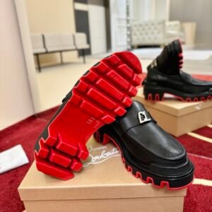 Christian Louboutin Leather CL-Logo Lug-Sole Loafer