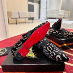 Christian Louboutin Velvet Monogram Embroidered Loafer