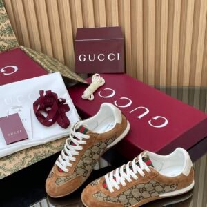 Gucci GG Canvas Low-top Sneaker With Web Stripe