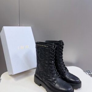 Dior D-Major Lace-Up Combat Boot With Quilted Leather Detail