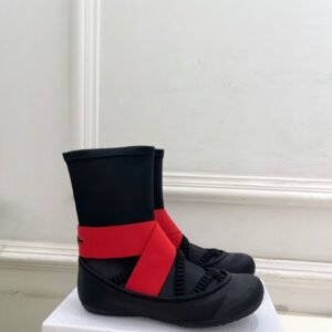 Christian Dior Elastic Strap Sock Boot With Ruched Detail
