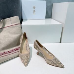 Christian Dior Oblique Crystal-Embellished Mesh Pointed-Toe Pumps, 6.5cm