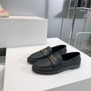 Christian Dior Logo-Embellished Leather Loafers