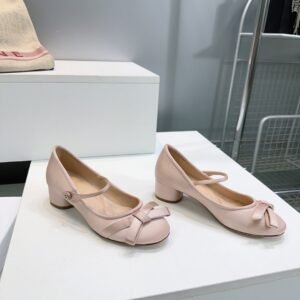 Christian Dior Bow-Embellished Satin Mary Jane Ballet Flats