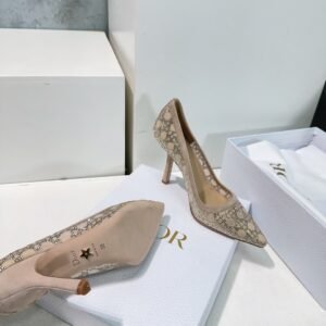Christian Dior Oblique Crystal-Embellished Mesh Pointed-Toe Pumps