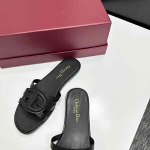 Christian Dior 30 Montaigne Interwoven Leather Flat Mules