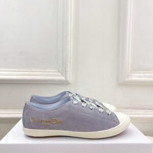 Christian Dior Light Grey Suede Low-Top Casual Sneakers