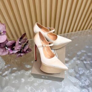 Christian Louboutin Satin Mary Jane Platform Red Sole Pump, 10.5cm