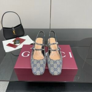 Gucci Mary Jane Slingback Pumps In White Patent Leather, 5.5cm