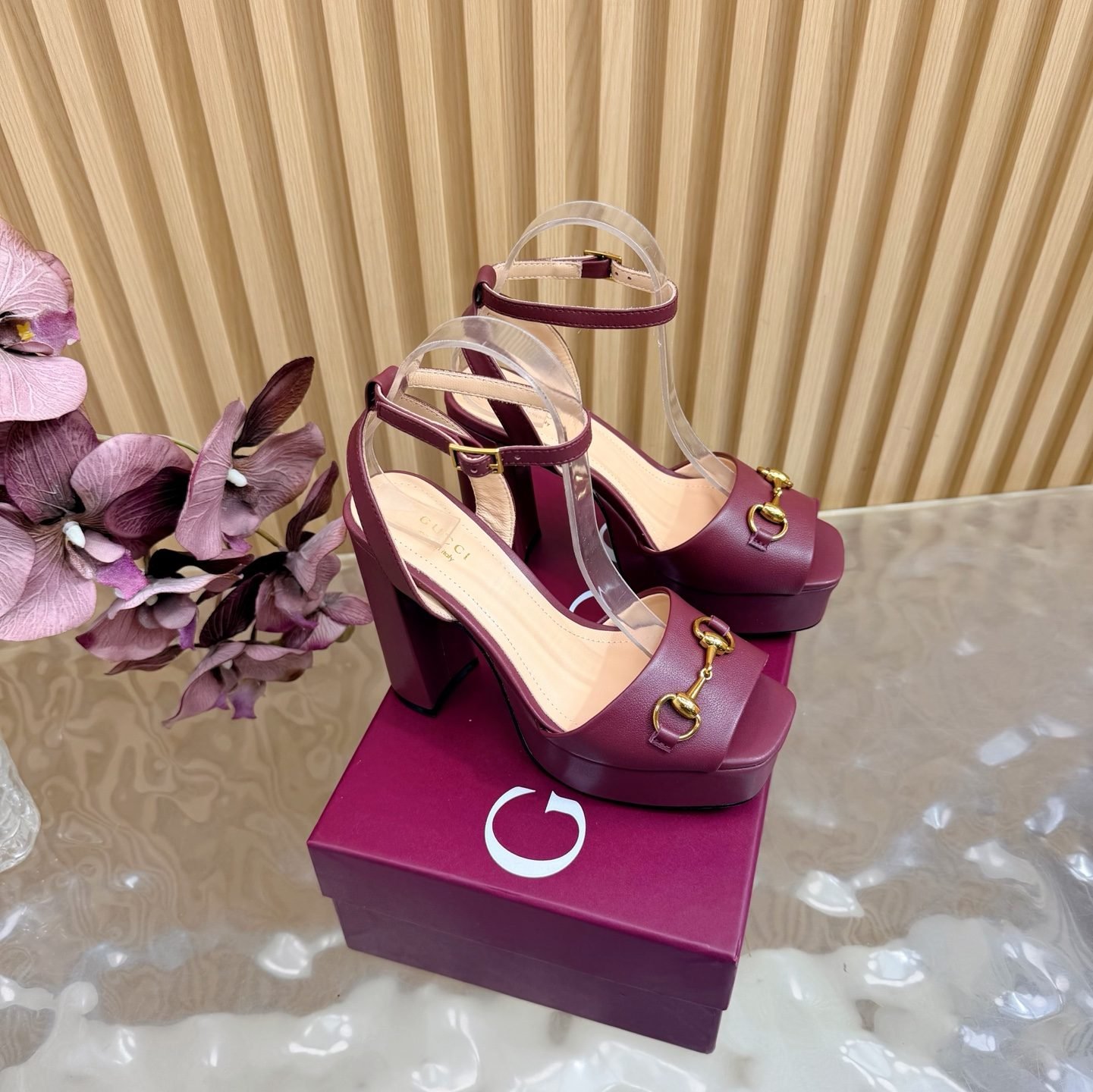 Gucci Horsebit Platform Sandals With Block Heel, 12cm