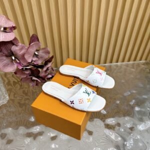 Louis Vuitton x Murakami Multicolor Monogram Leather Flat Slide