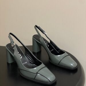 Prada Slingback Pumps With Contrast Stitching Detail, 7cm