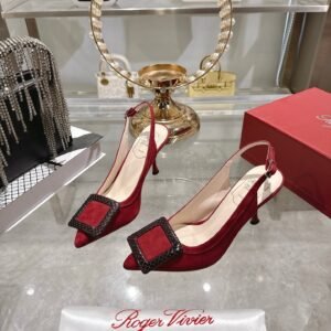 Roger Vivier Pointed Toe Slingback Pump With Contrast Buckle Detail, 8.5cm