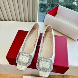 Roger Vivier Square Toe Pump With Tortoiseshell Buckle Detail