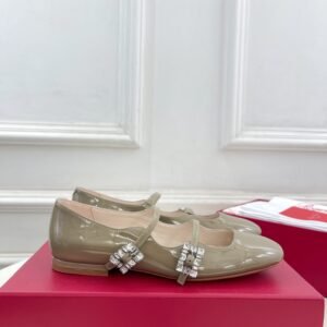 Roger Vivier Mary Jane Flat With Crystal Embellished Buckle