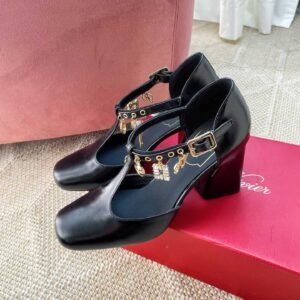 Roger Vivier Square Toe Mary Jane Pump With Metal Buckle Detail, 7.5cm