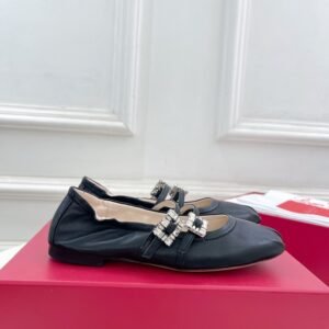Roger Vivier Mary Jane Ballet Flat With Crystal Embellished Buckle
