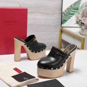 Valentino VLogo Studded Platform Mule Clog, 15.5cm