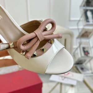 Valentino Rockstud Bow-Embellished Open Toe Mule Sandal, 6cm